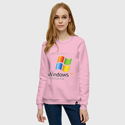 Свитшот хлопковый женский Предназначен для windows xp, цвет: светло-розовый — фото 2