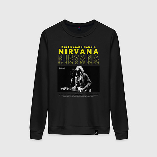 Женский свитшот Курт Кобейн Nirvana / Черный – фото 1
