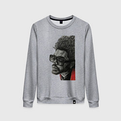 Свитшот хлопковый женский Blinding lights the weeknd, цвет: меланж