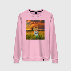 Свитшот хлопковый женский Чисто чилловый парень, цвет: светло-розовый