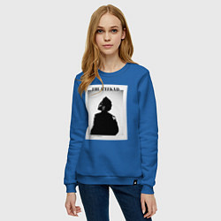 Свитшот хлопковый женский Abel Tesfaye presents, цвет: синий — фото 2