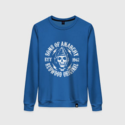 Свитшот хлопковый женский Sons Of Anarchy - redwood original, цвет: синий