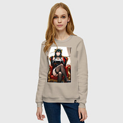 Свитшот хлопковый женский Йор Форджер Семья шпиона в кресле, цвет: миндальный — фото 2