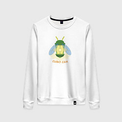 Свитшот хлопковый женский Сияю сам, цвет: белый