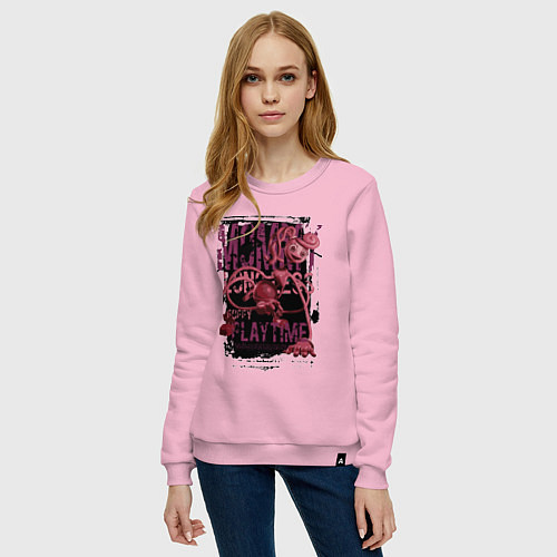 Женский свитшот Мамочка длинные ноги из Poppy Playtime / Светло-розовый – фото 3