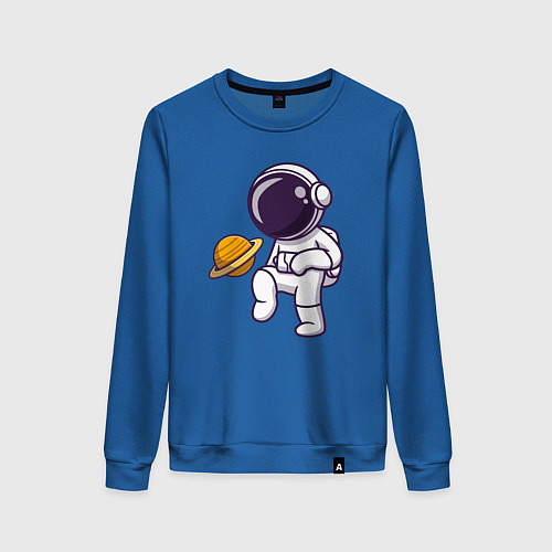 Женский свитшот Saturn football / Синий – фото 1