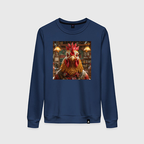 Женский свитшот Петух / Тёмно-синий – фото 1