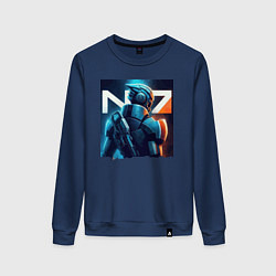 Свитшот хлопковый женский Mass Effect - character ai art fantasy, цвет: тёмно-синий