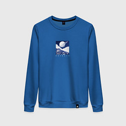 Свитшот хлопковый женский Man in space, цвет: синий