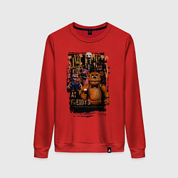 Свитшот хлопковый женский Аниматроники из Five Nights at Freddys, цвет: красный