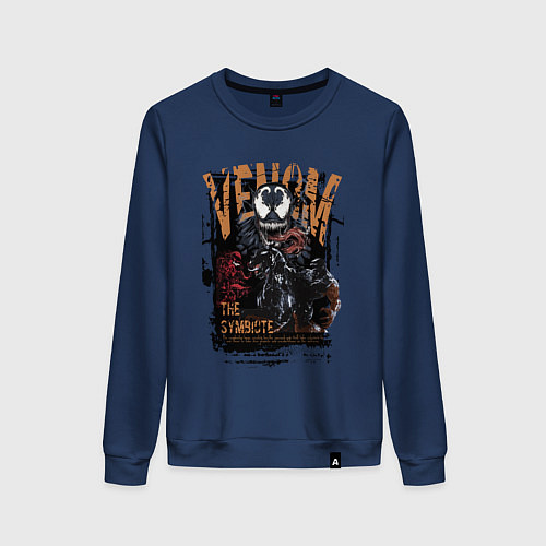 Женский свитшот Веном черный симбиот / Тёмно-синий – фото 1