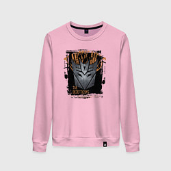 Свитшот хлопковый женский Трансформеры знак десептиконов, цвет: светло-розовый