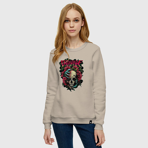 Женский свитшот Пуля для моего Валентина / Миндальный – фото 3