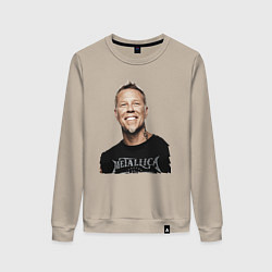 Свитшот хлопковый женский James Alan Hetfield - Metallica leader, цвет: миндальный