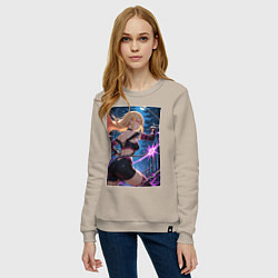 Свитшот хлопковый женский Марин Китагава косплей Fate stay night, цвет: миндальный — фото 2