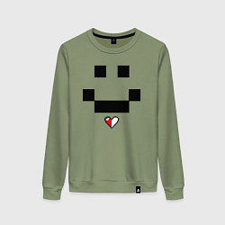 Свитшот хлопковый женский Minecraft улыбка и любовь, цвет: авокадо
