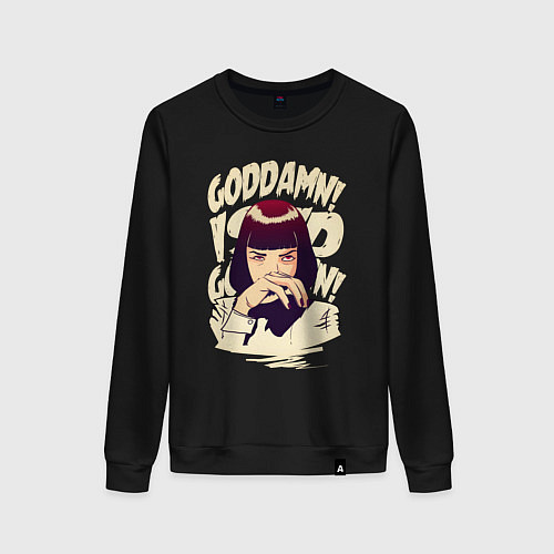 Женский свитшот Криминальное чтиво - Мия Уоллес / Черный – фото 1