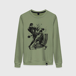 Свитшот хлопковый женский Кикбоксинг, цвет: авокадо