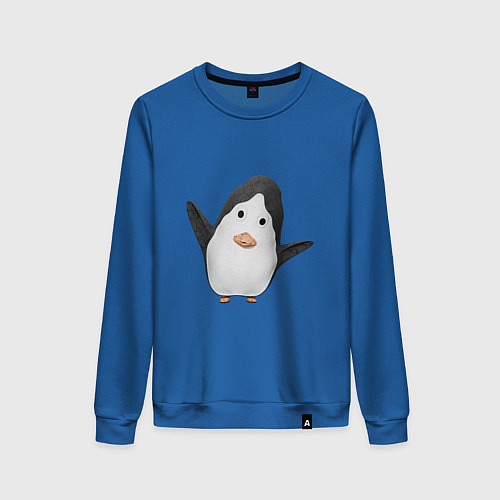 Женский свитшот Cartoon penguin / Синий – фото 1
