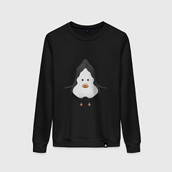 Свитшот хлопковый женский Cartoon penguin character, цвет: черный