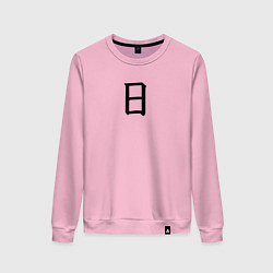 Свитшот хлопковый женский Воскресенье японским иероглифом, цвет: светло-розовый