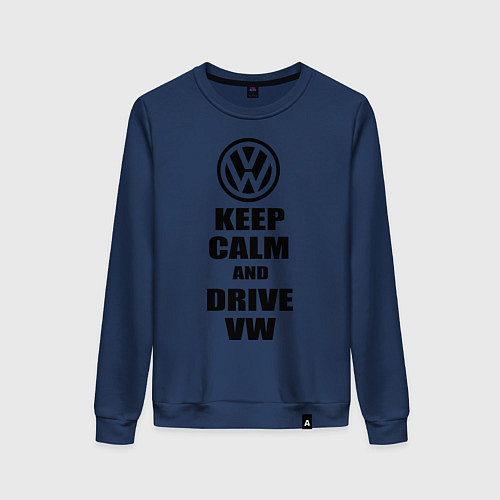 Женский свитшот Keep Calm & Drive VW / Тёмно-синий – фото 1