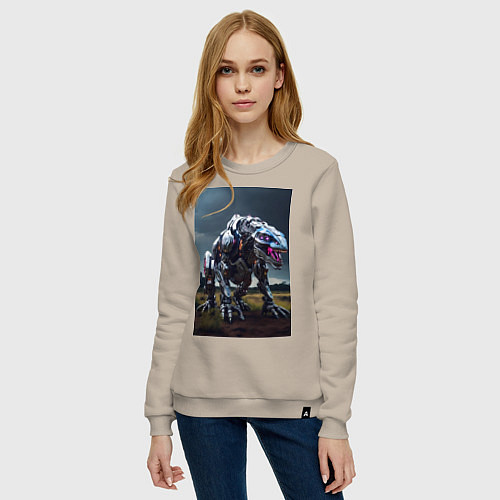Женский свитшот Робот в стиле Horizon / Миндальный – фото 3