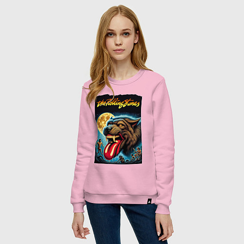 Женский свитшот The Rolling Stones - the beginning / Светло-розовый – фото 3