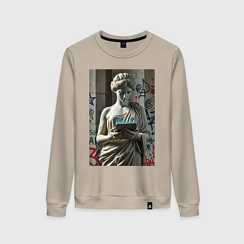 Женский свитшот Стрит арт и античность / Миндальный – фото 1