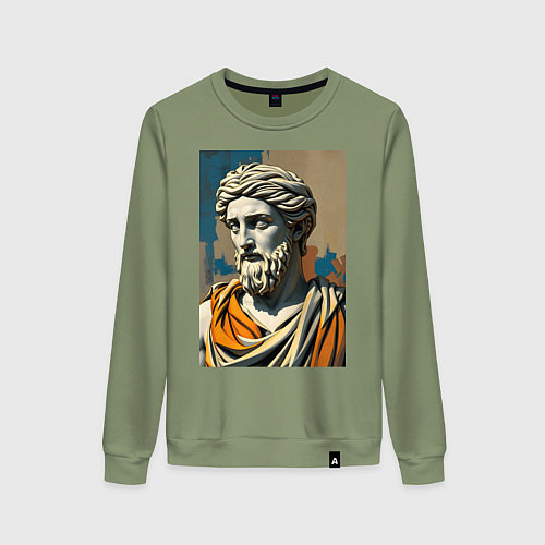 Женский свитшот Античная статуя в теплых тонах / Авокадо – фото 1