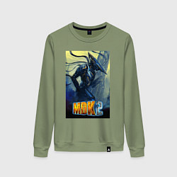 Свитшот хлопковый женский MDK - Kurt, цвет: авокадо