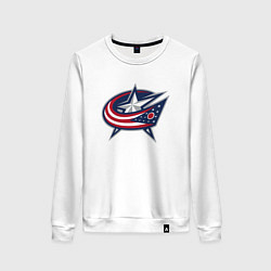 Свитшот хлопковый женский Columbus blue jackets - hockey team - emblem, цвет: белый