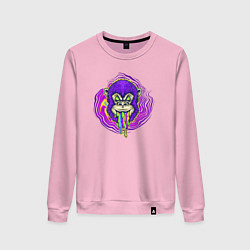 Свитшот хлопковый женский Purple monkey, цвет: светло-розовый