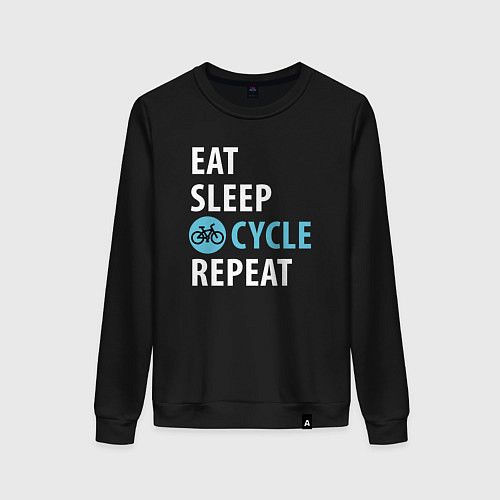 Женский свитшот Еда сон велик / Черный – фото 1