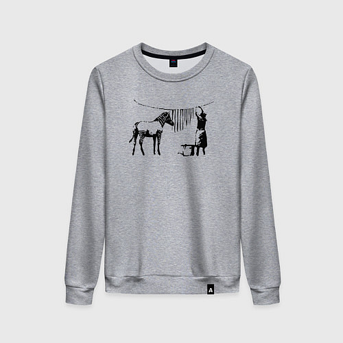 Женский свитшот Banksy zebra / Меланж – фото 1