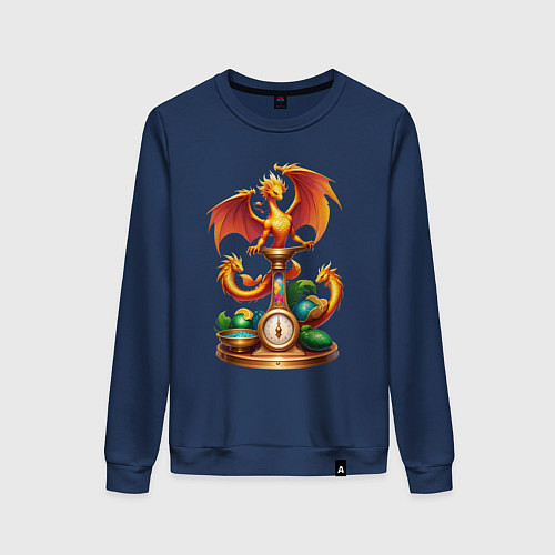 Женский свитшот Весы в тени дракона / Тёмно-синий – фото 1