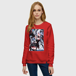 Свитшот хлопковый женский Jetavie Punishing Gray Raven, цвет: красный — фото 2