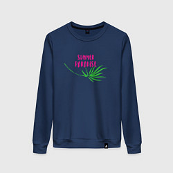 Свитшот хлопковый женский Летняя благодать, цвет: тёмно-синий
