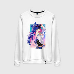 Свитшот хлопковый женский Panty and Stocking with garterbelt, цвет: белый