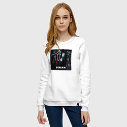 Свитшот хлопковый женский Крик с телефоном, цвет: белый — фото 2