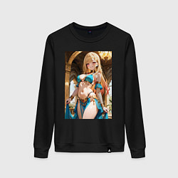 Свитшот хлопковый женский Марин Китагава косплей восточный танец, цвет: черный