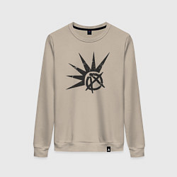 Свитшот хлопковый женский Anarchy punks, цвет: миндальный