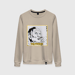 Свитшот хлопковый женский Volfovich Art Black coin, цвет: миндальный