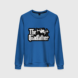 Свитшот хлопковый женский Батя дронов и квадрокоптеров, цвет: синий