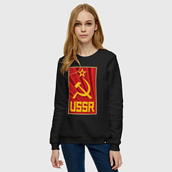 Свитшот хлопковый женский USSR style, цвет: черный — фото 2