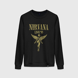Свитшот хлопковый женский Nirvana live 93, цвет: черный