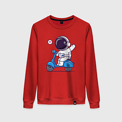 Свитшот хлопковый женский Moto spaceman, цвет: красный