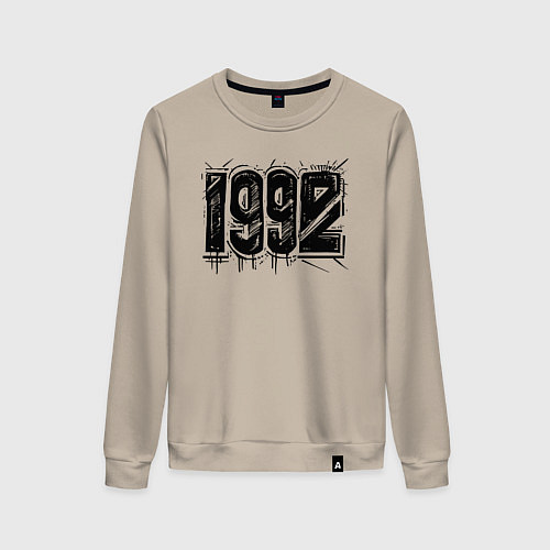 Женский свитшот 1992 год в стиле граффити / Миндальный – фото 1