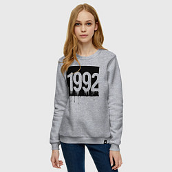 Свитшот хлопковый женский Капающий 1992 год, цвет: меланж — фото 2
