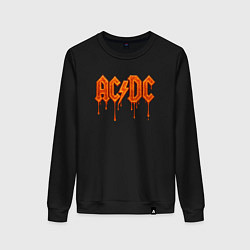 Свитшот хлопковый женский ACDC логотип из лавы, цвет: черный
